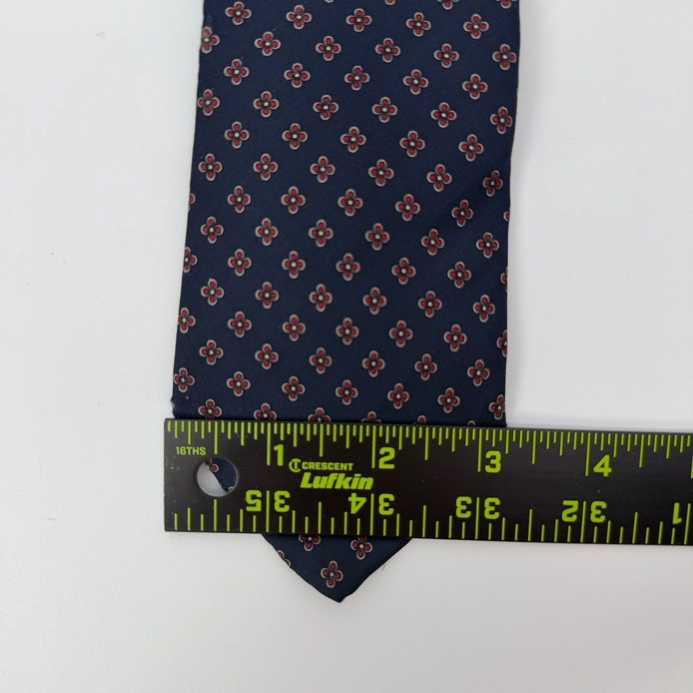 Pierre Balmain Vintage Navy Blue Floral Medallion 100% Silk Tie 58" *See Photo - Picture 6 of 8